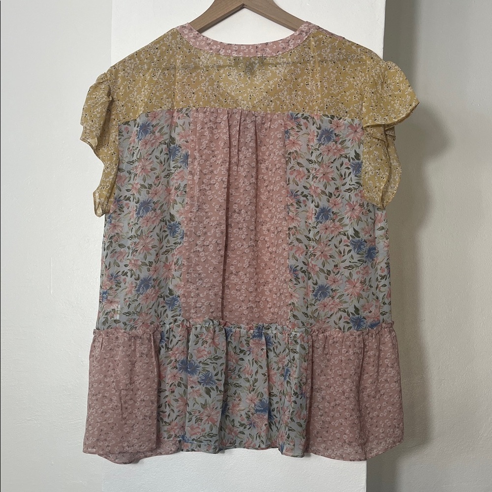 GiGiO Women's Pink and Yellow Floral Blouse - Picture 6 of 12
